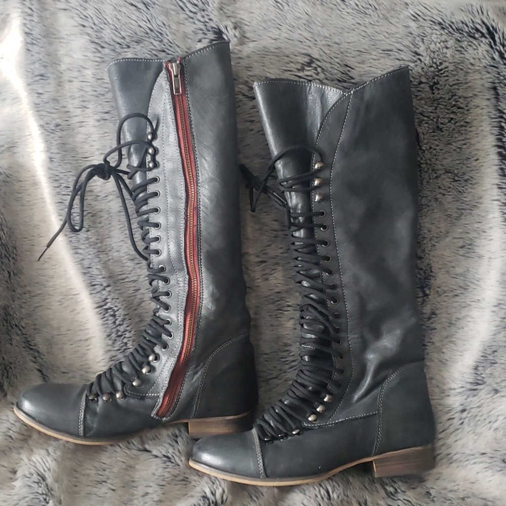 Lace Up Leather Boots